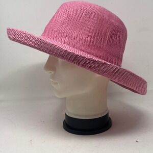 Wallaroo Victoria Hat Pink Womens Sun Bucket Floppy Woven Drawstring Packable